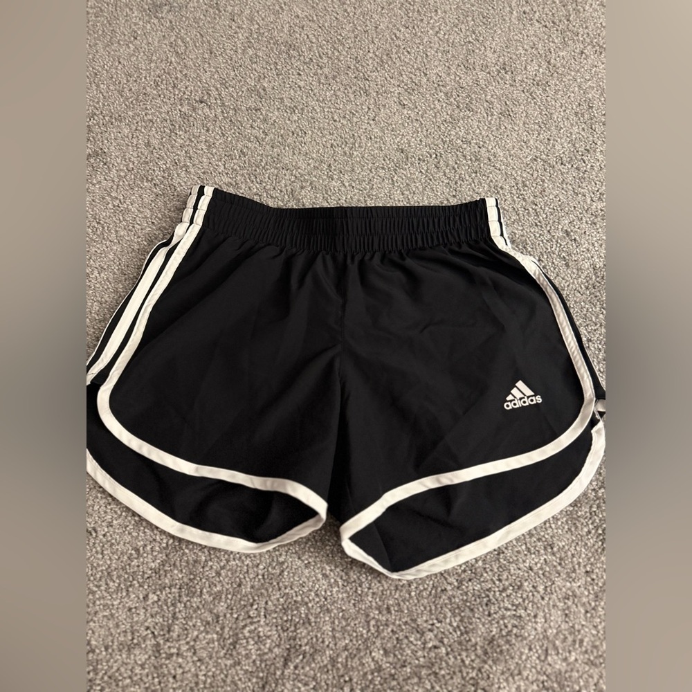 Women’s ADIDAS 3 Stripe Slim Fit Marathon 20 Athletic Running Shorts Sz XS 4”